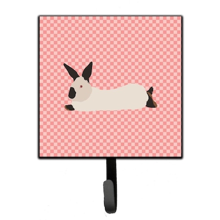 Jensendistributionservices California White Rabbit Pink Check Leash or Key Holder MI1707229